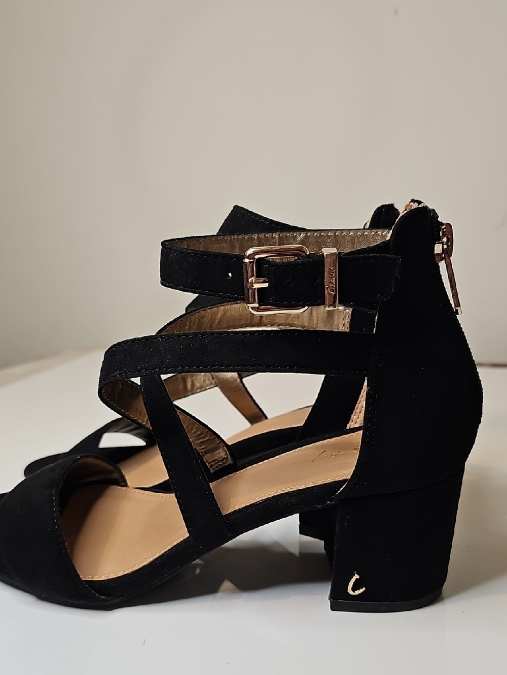 Circus Black Strappy Block Heel Sandals - Women's Size 7 - Picture 4 of 10